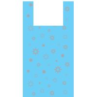 Пакет "майка" 32+16х60см ПНД, "ЗВЁЗДЫ" синяя 17 мкм