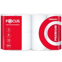 Бумага туалетная 3-сл. "Focus" Premium, бел., 15 м, 8 рул/упак 8 упак/кор РОССИЯ 5080461