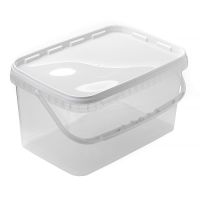 Ведро прямоугольное с ручкой 5,8 л «Альянс Упак», 25 шт/уп.,  верх 293х198мм, низ 255х161мм, h=151мм, контр. зам., прозр., полипропилен