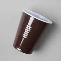 Стакан одноразовый 155 мл для холодных и горячих напитков, коричневый, коричнево-белый