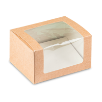 Упаковка [коробка] для сэндвичей 125х100х70 мм, с окном, неразъем.крышка, крафт-бел., карт., 25 шт/упак "OSQ" Square Cut Sandwich box 300 шт/кор РОССИЯ Square Cut sandwich box