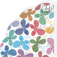 Салфетки d320 мм 3-сл., диз. "Романтические бабочки", разноцв., бум., 12 шт/упак "Bouquet" 15 упак/кор РОССИЯ 02