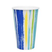 Стакан для холодного, 0.3/0.364л с рисунком полоски, картон