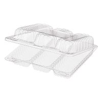 Упаковка прям. внеш. 173x158x45мм, внутр. 3 секции 125х45х42мм, на 3 эклера 0,3кг, прозрачная, ОПС