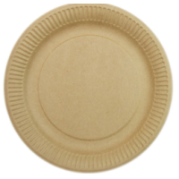 Тарелка одноразовая мелкая d180 мм, крафт, карт., 50 шт/упак 500 шт/кор РОССИЯ 165014