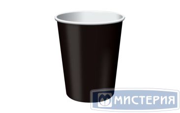 Стакан бумажный 350 мл 1 сл., d90 мм, черн., карт., 50 шт/упак 1 000 шт/кор РОССИЯ -