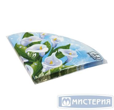 Салфетки d320 мм 3-сл., диз. "Белые лилии", разноцв., бум., 12 шт/упак "Bouquet" 15 упак/кор РОССИЯ 42727