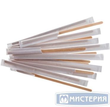 Размешиватель 180 мм, индивидуальная упаковка, древесное волокно 250 штук в упаковке 6 000 штук в коробке РОССИЯ