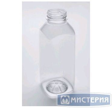 Бутылка ПЭТ 500 мл, квадр., прозр., горло d38 мм, крышка в компл., 120 шт/кор 120 шт/упак РОССИЯ 0,50 BRC квадрат.
