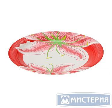 Тарелка одноразовая мелкая d230 мм, диз. "Бурбон", карт. лам., 6 шт/упак "Buffet Party" 150 шт/кор РОССИЯ