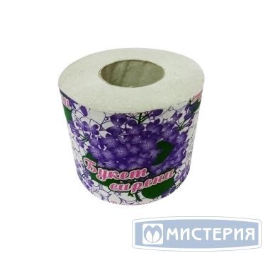Бумага туалетная 1-сл. "Букет Сирени", на втулке, сер., 32 м 48 рул/кор РОССИЯ
