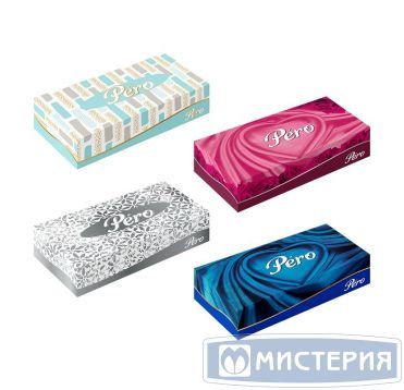Салфетки косметические 2-сл., бел., бум., 100 шт/упак "Pero" 18 упак/кор РОССИЯ 0445