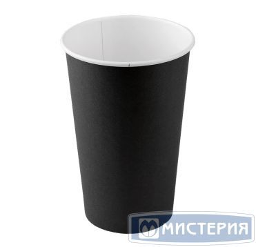 Стакан для холодного и горячего, 0.4/0.518л, дизайн рисуем мелом, черный, картон