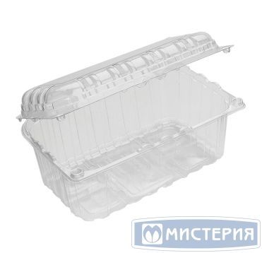 Контейнер 900 мл 1-секц. 188х115х90 мм, неразъем.крышка, прозр., ПЭТ, 240 шт/кор "Протэк" 240 шт/упак РОССИЯ ПР-РКФ-900