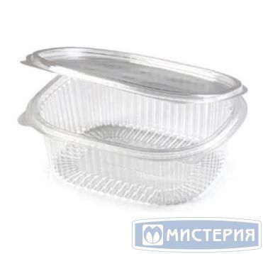 Контейнер 500 мл 1-секц., овал 158х129х55 мм, неразъем.крышка, прозр., ПЭТ, 300 шт/кор "ЮПласт" 300 шт/упак РОССИЯ ЮП-РКС-500/ЮУПМ6004/ЮУПМ6127