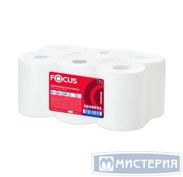 Полотенца бумажные для диспенсеров 2-сл., бел., 150 м, 6 рул/упак "Focus" Extra Quick 1 упак/кор РОССИЯ 5050023