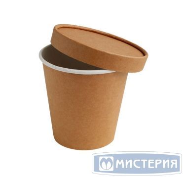 Крышка для супницы d95 мм, крафт, карт., 60 шт/упак 600 шт/кор РОССИЯ Lb(kr)-95