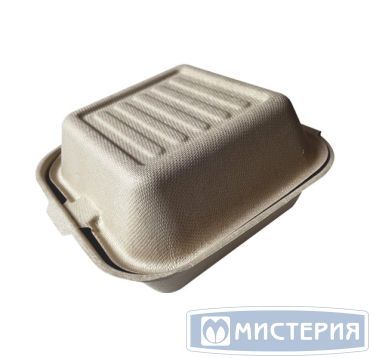 Коробка для бургера [бургербокс] 155х153х85 мм, беж., сах.тростник, 50 шт/упак 500 шт/кор КИТАЙ TM-B101В бежевый