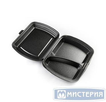 Ланч-бокс 2-секц. 247х206х70 мм, черн., ВПС, 100 шт/кор 100 шт/упак РОССИЯ