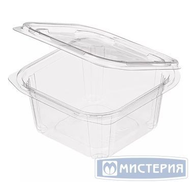 Контейнер 500 мл 1-секц. 137х132х52 мм, неразъем.крышка, прозр., ПЭТ, 480 шт/кор "Комус" 480 шт/упак РОССИЯ РКСП-500/11(ПЭТ)