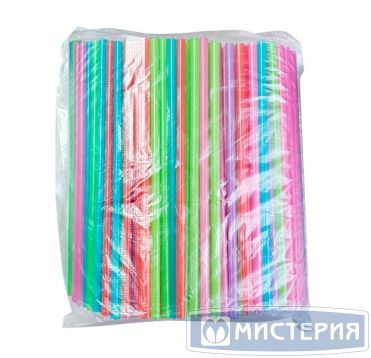 Трубочки для коктейлей 240 мм, d7 мм, разноцв., пласт. прямые, 250 шт/упак 24 упак/кор БЕЛАРУСЬ