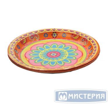 Тарелка одноразовая мелкая d230 мм, диз. "Пикник", карт. лам., 10 шт/упак "Buffet" 350 шт/кор РОССИЯ