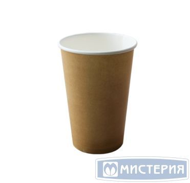 Бумажный стакан  для холодного и горячего, 350 мл, крафт, однослойный