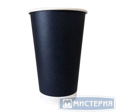 Стакан бумажный 450 мл 1 сл., d90 мм, черн., карт., 50 шт/упак 1 000 шт/кор РОССИЯ 01-145003-050/1000/15