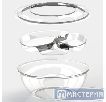 Контейнер 1300 мл 1-секц. d203хh85 мм, без крышки, прозр., ПС, 400 шт/кор "Kado-Prim" 400 шт/упак РОССИЯ КД-107 Д прозр.