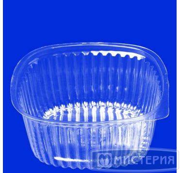 Контейнер 500 мл 1-секц., овал 158х129х55 мм, неразъем.крышка, прозр., ПЭТ, 300 шт/кор "ЮПласт" 300 шт/упак РОССИЯ ЮП-РКС-500/ЮУПМ6004/ЮУПМ6127