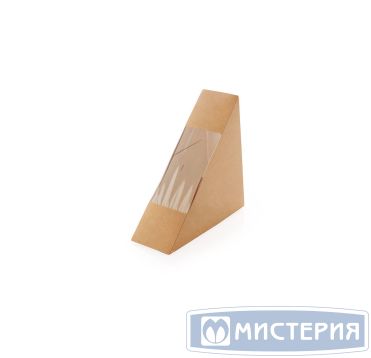 Упаковка [коробка] для сэндвичей 130х130х60 мм, с окном, неразъем.крышка, крафт-бел., карт., 50 шт/упак "OSQ" Sandwich 60 400 шт/кор РОССИЯ OSQ SANDWICH 60