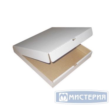 Коробка для пиццы, 420х420х40мм, белая, микрогофрокартон E