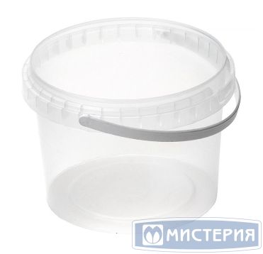 Ведро пищевое 500 мл, d100хh80 мм, с ручкой, без крышки, прозр., ПП, 600 шт/кор "Альянсупак" 600 шт/упак БЕЛАРУСЬ ДВ-0,5/100А ОС